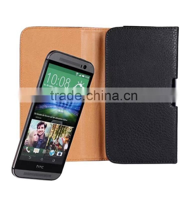 hot sell Push and Pull style leather universal flip phone case