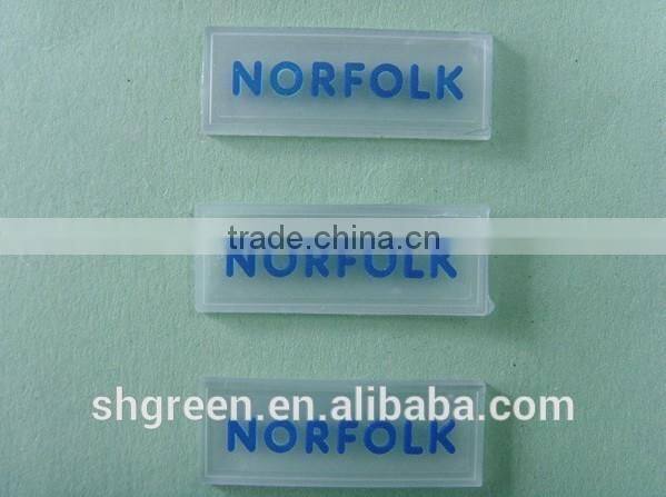 2D or 3D transparent PVC rubber patch for sportwear