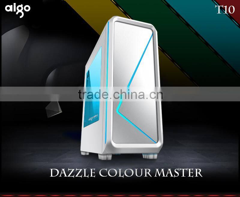 T10 aigo transparent side panel colorful LED water cooled USB3.0 HD AUDIOcomputer case