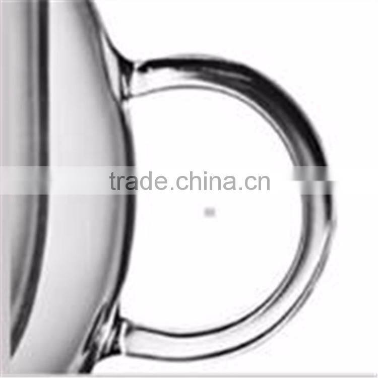 European high borosilicate heat-resistant glass coffee cup with handle,spoon and saucers.double wall glass coffee tea cup sets.