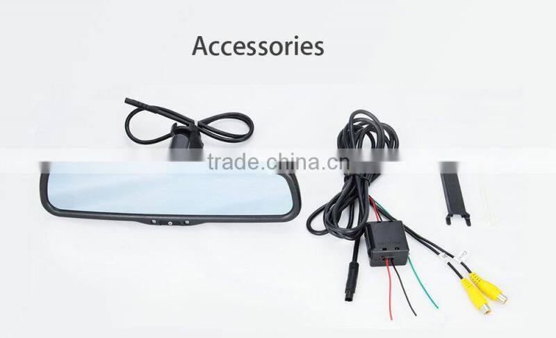 4.3inch Rearview mirror car video recorder 1080p hd dual lens car dvr camera recorder