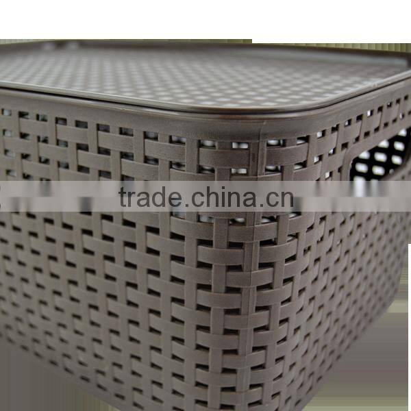 Simple Storage Box For Dirty Clothes Plastic Rattan Storage Basket With Lid