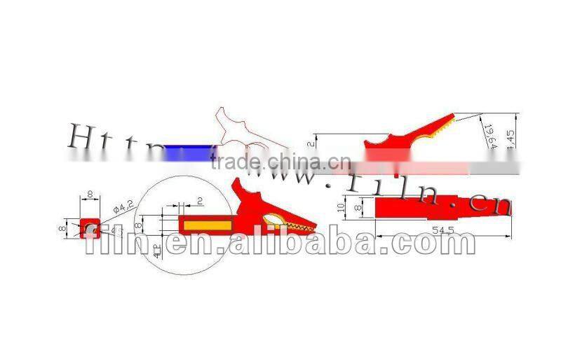 80mm nickel plated copper battery alligator clamps 40A