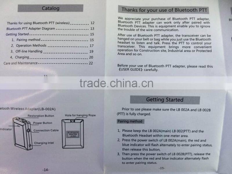 Radio accessories LB-002 two way radio bluetooth earphone