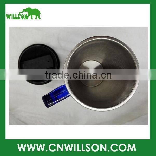 high quality stainless steel coffee mug, insulated coffee mug with handle and lid