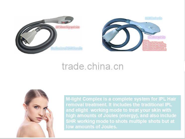 2015 hot sales SHR+E-light+IPL beauty machines