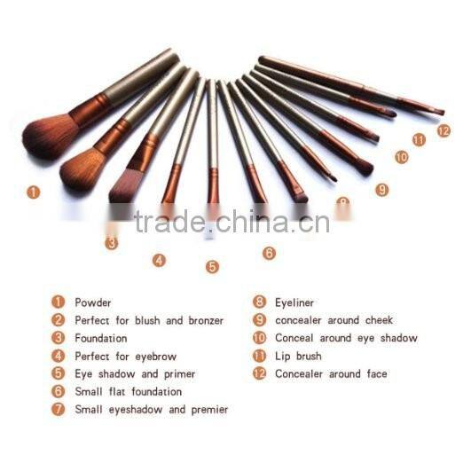 Hot !!! Good quality 12pcs brand naked3 makeup brush wholesale naked 3 brush set for cosmetics makeup brush free sample