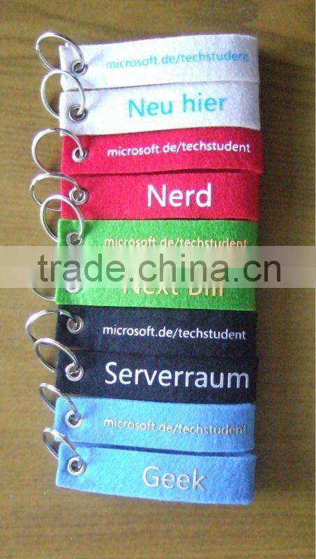 Printing felt lanyard with keychain