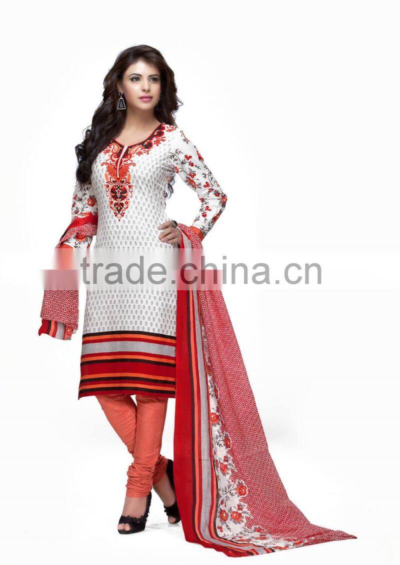 Ethnic Neck print south cotton dress material