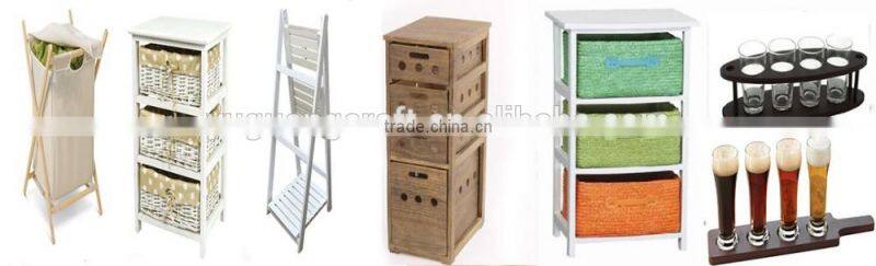 Foldable Two Floor Magazine Shelf Wooden Magazine Rack