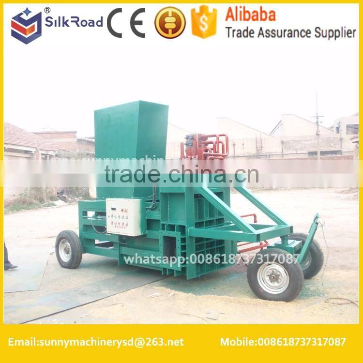 Hydraulic horizontal automatic wood chips sawdust baling and bagging machines