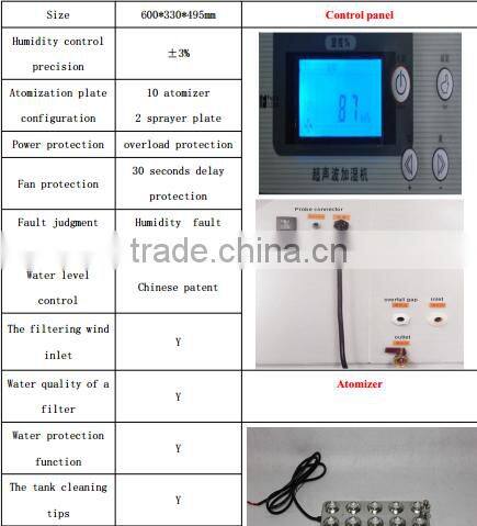 Elegant 6L per hour industrial ultrasonic humidifier for mushroom