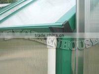 New-style polycarbonate sheet greenhouse with green powder coated HX65214G
