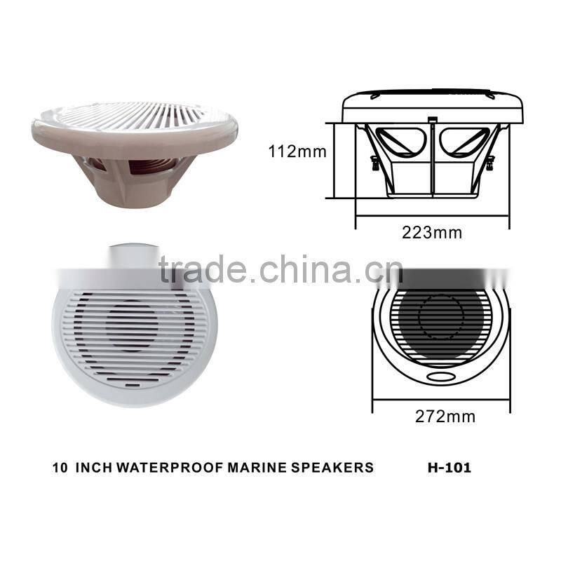 10 inch waterproof speaker bluetooth for yacht,SPA,swimming pool,ATV,UTV