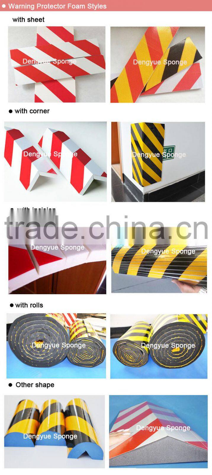 Reflective Anti-aging Warning guard rubber foam against paintwork damage protector foam
