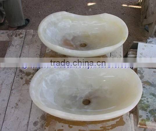 NEW MODERN PURE WHITE ONYX FLOWER SHAPED SINKS AND BASINS