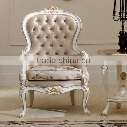 French rose carving fabric leisure chair