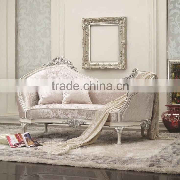 New design European style wooden living room two-seat sofa with hand carving