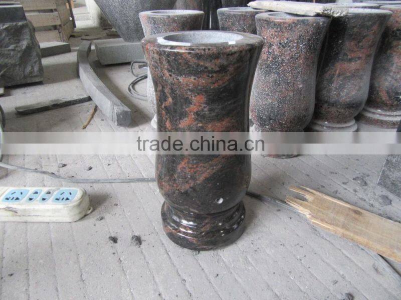 Aurora granite tombstone vase