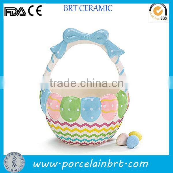 Ceramic colorful candy egg holder Easter Basket