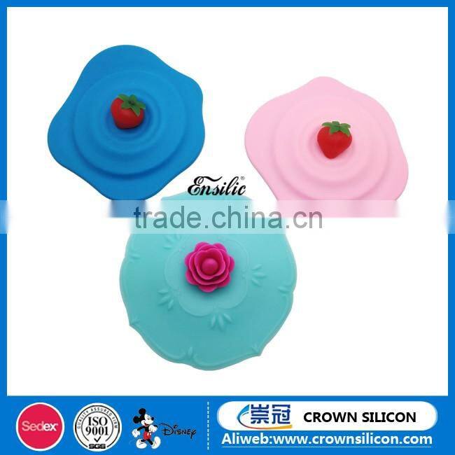 Custom Silicone Coffee Cup Lid, Eco-friendly Cute Shape Silicone Cup Cover
