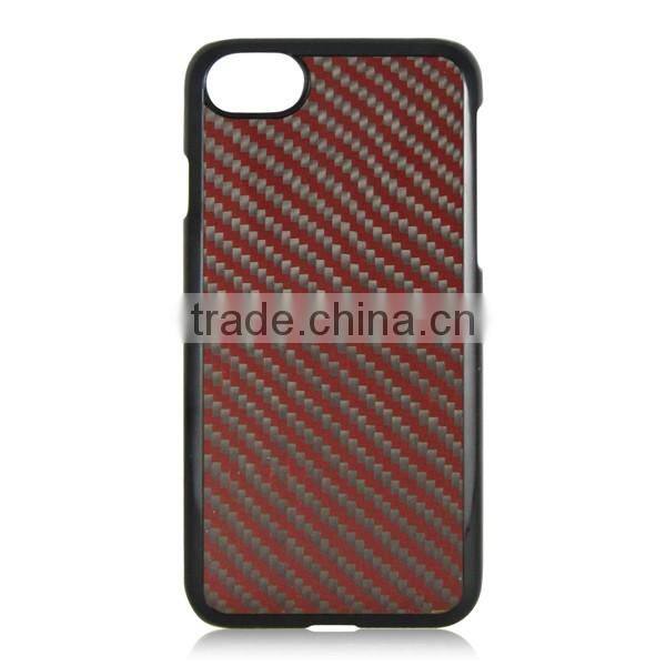 Red/Gold/SilverTwill/plain weave Carbon fiber PC Phone Case Cover For iPhone 7/plus