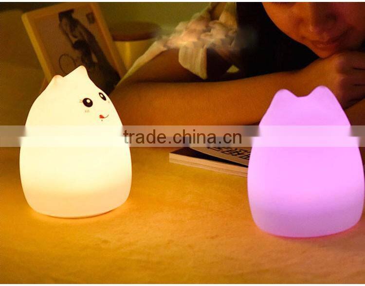 LED color changing silicone animal night light cat led light