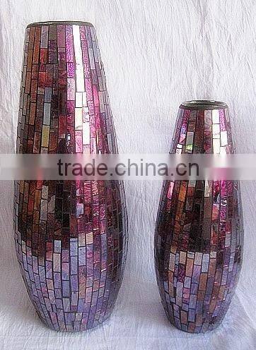 Best Selling Colored Mosaic Unique Decoration Wedding Glass Vase