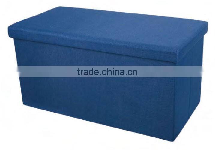 Blue Multipurpose Collapsible Toys Shoes And Garments Storage Ottoman