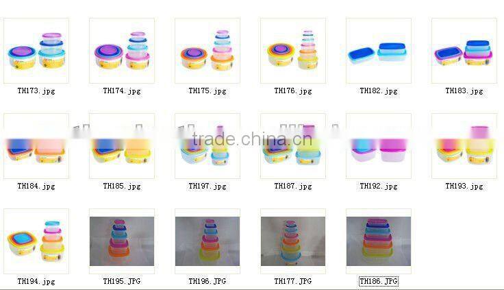 Rainbow Food Storage Set, 7pcs plastic food container, square storage box.