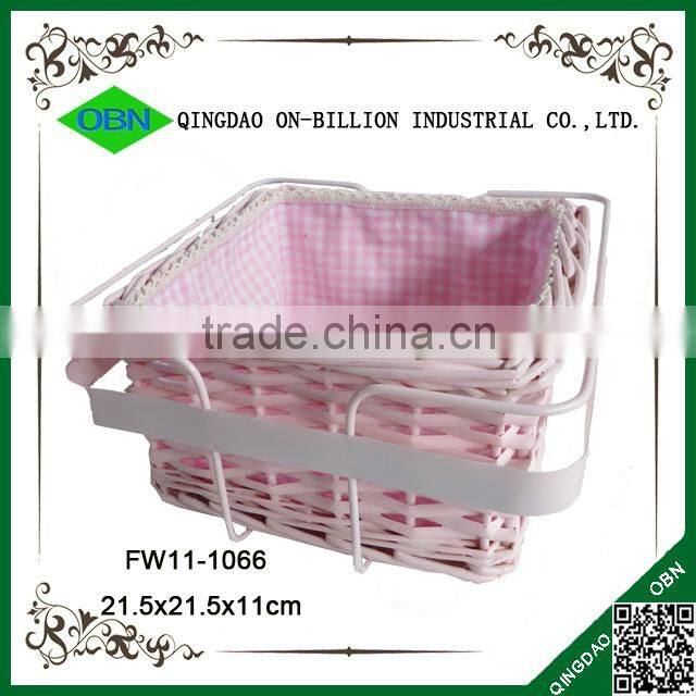 High quality square wicker basket decorative wire bread basket