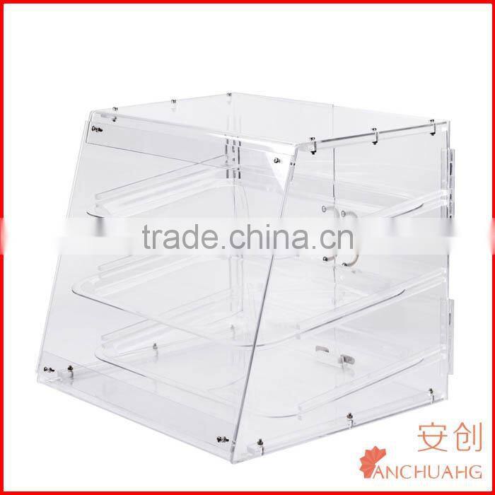 Two Tier Acrylic Display Case with Front Drawers bakery display case