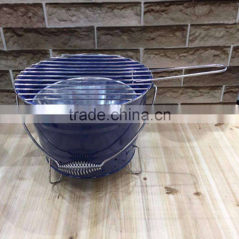 Portable Camping Garden Charcoal Barbecue Bucket BBQ Grill For Outdoor Cooking