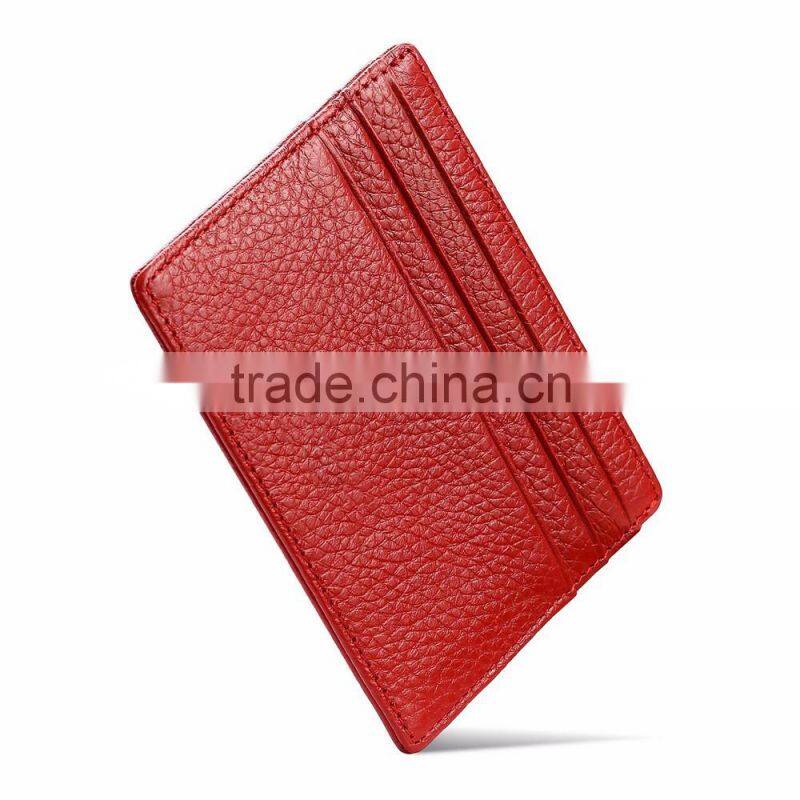 OEM Design Genuine Leather Exhibition ID Card Bifold Holder