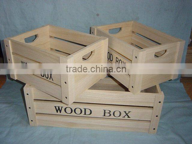 Modern style pine wooden storage box wooden crates