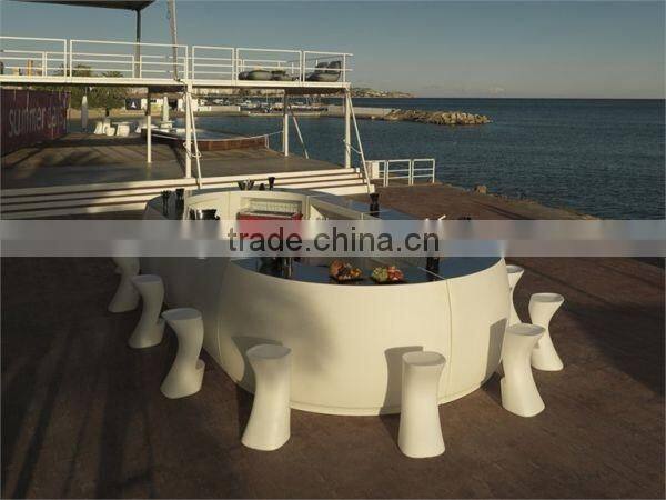 commercial bar furniture 16 colors remote contral white PE plastic high bar cocktail table illuminated led bar