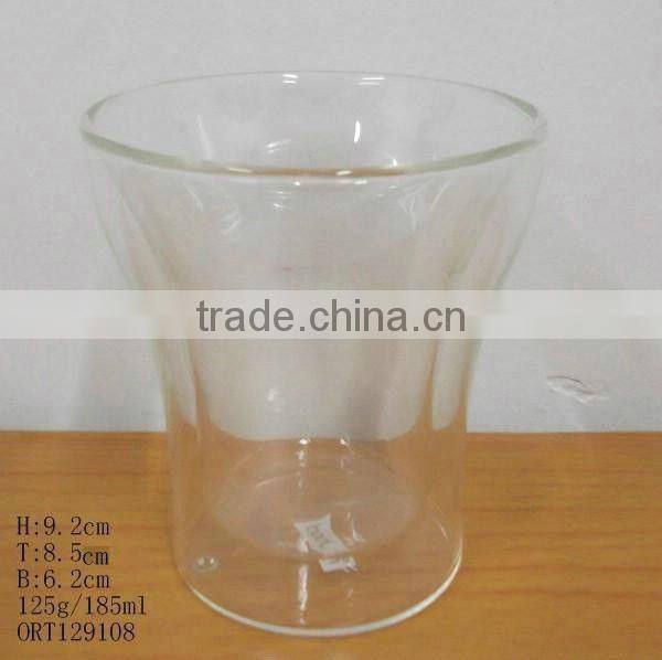 185ml double wall glass cup