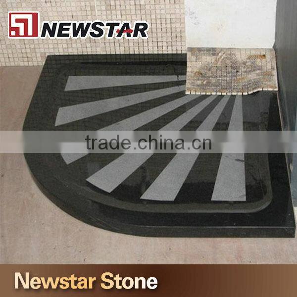 China Absolute Black Honed Granite Bath Shower Trays