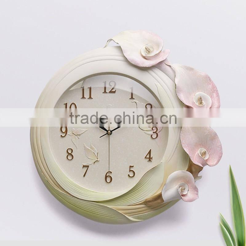 M16A Momoda Living room Creative modern hanging fancy elegant3D flower wall clock Quiet quiet quartz decoration large wall clock