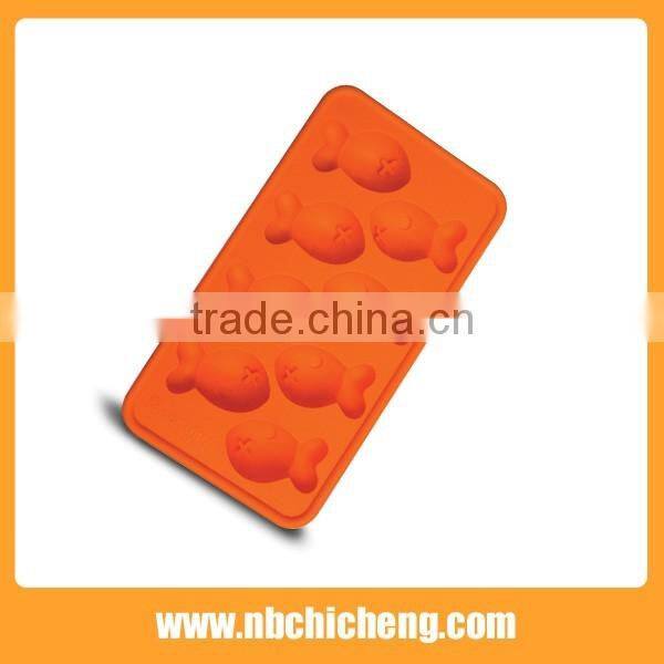 Food Grade Cute Fish Shaped Silicone Ice Cube Tray, Slicone Ice Mold
