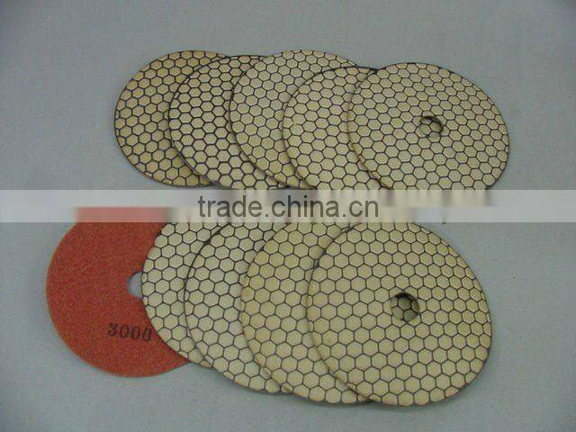 Hexagon dry diamond polishing pad