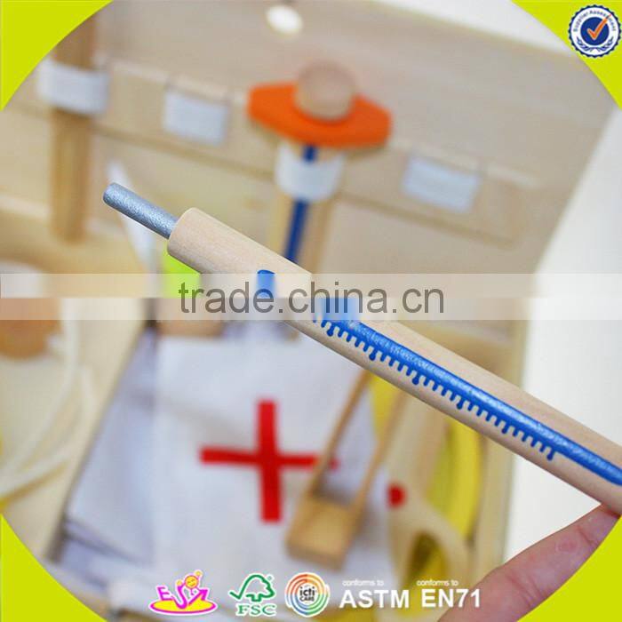 wholesale baby wooden medical toy, hot sale kids role play wooden medical toy, popular wooden medical toy W10B041
