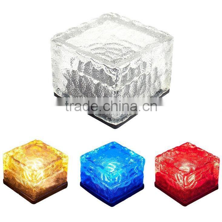 Solar glass ice blocks light Colorful lawn lamp