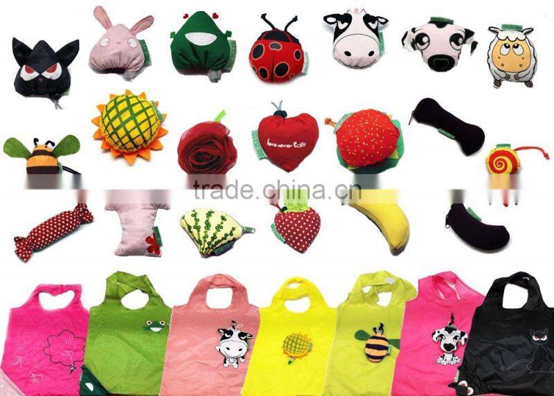 Reusable Polyester Foldable Shopping Bag with Sunflower Logo