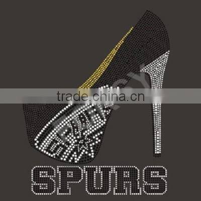 Spurs Nation hot fix rhinestone transfer for T shirt