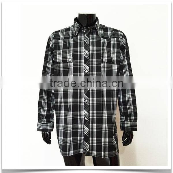 Mens black plaid shirt