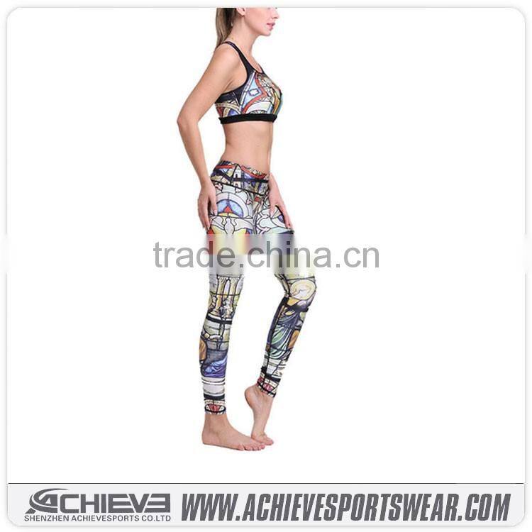 Active wear gym fitness tights subliamted custom yoga bra tops