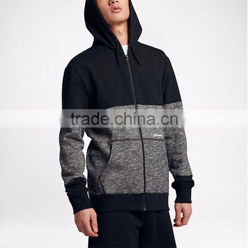 High Quality Blocked Marled Full Zip Man Hoodie