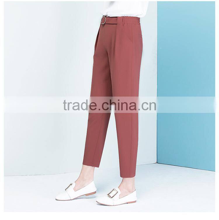 2017 new skinny nine point pants Korean Haren female leisure trousers loose waisted pants sample customization manufacturer
