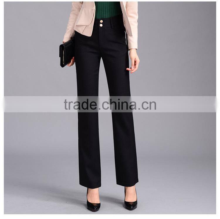 2017 female and straight legged trousers high waisted trousers pendant thin OL dress pants size middle-aged leisure pants custom